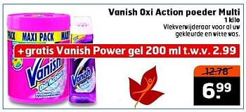 Aanbiedingen Vanish oxi action poeder multi - Vanish - Geldig van 28/10/2014 tot 09/11/2014 bij Trekpleister
