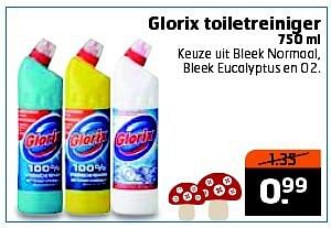 Aanbiedingen Glorix toiletreiniger - Glorix - Geldig van 28/10/2014 tot 09/11/2014 bij Trekpleister