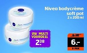 Aanbiedingen Nivea bodycrème soft pot - Nivea - Geldig van 28/10/2014 tot 09/11/2014 bij Trekpleister