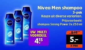 Aanbiedingen Nivea men shampoo - Nivea - Geldig van 28/10/2014 tot 09/11/2014 bij Trekpleister