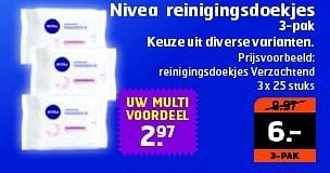 Aanbiedingen Nivea reinigingsdoekjes - Nivea - Geldig van 28/10/2014 tot 09/11/2014 bij Trekpleister