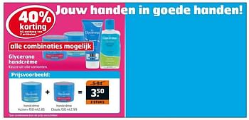 Aanbiedingen Glycerona handcrème - Glycerona - Geldig van 28/10/2014 tot 09/11/2014 bij Trekpleister
