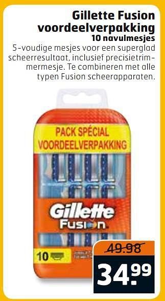 Aanbiedingen Gillette fusion voordeelverpakking - Gillette - Geldig van 28/10/2014 tot 09/11/2014 bij Trekpleister