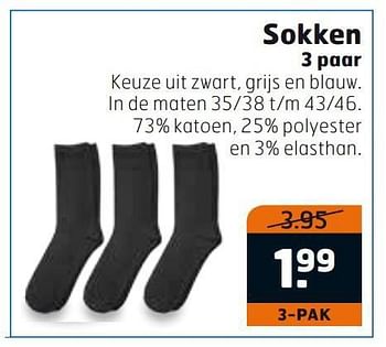 Aanbiedingen Sokken 3 paar - Huismerk - Trekpleister - Geldig van 28/10/2014 tot 09/11/2014 bij Trekpleister
