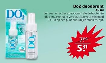 Aanbiedingen Do2 deodorant - Do2 - Geldig van 28/10/2014 tot 09/11/2014 bij Trekpleister