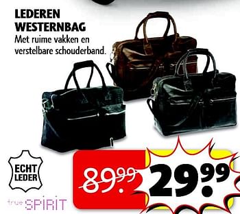 Aanbiedingen Lederen westernbag - True Spirit - Geldig van 04/11/2014 tot 09/11/2014 bij Kruidvat