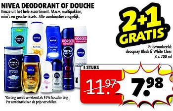 Aanbiedingen Nivea deodorant of douche - Nivea - Geldig van 04/11/2014 tot 09/11/2014 bij Kruidvat