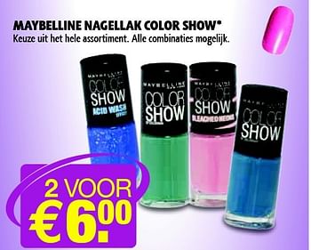 Aanbiedingen Maybelline nagellak color show - Maybelline - Geldig van 04/11/2014 tot 09/11/2014 bij Kruidvat