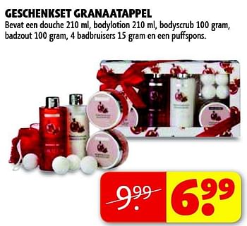 Aanbiedingen Geschenkset granaatappel - Huismerk - Kruidvat - Geldig van 04/11/2014 tot 09/11/2014 bij Kruidvat