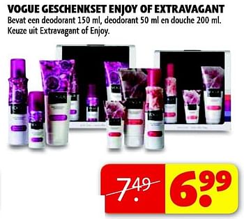 Aanbiedingen Vogue geschenkset enjoy of extravagant - Vogue - Geldig van 04/11/2014 tot 09/11/2014 bij Kruidvat