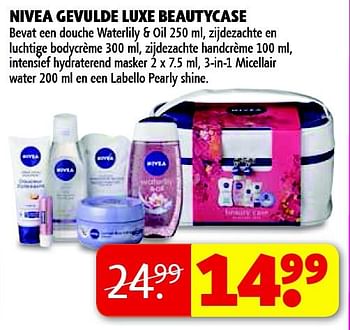 Aanbiedingen Nivea gevulde luxe beautycase - Nivea - Geldig van 04/11/2014 tot 09/11/2014 bij Kruidvat