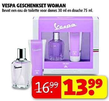 Aanbiedingen Vespa geschenkset woman - Vespa - Geldig van 04/11/2014 tot 09/11/2014 bij Kruidvat