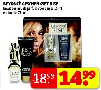 Aanbiedingen Beyoncé geschenkset rise - Beyoncé Heat - Geldig van 04/11/2014 tot 09/11/2014 bij Kruidvat