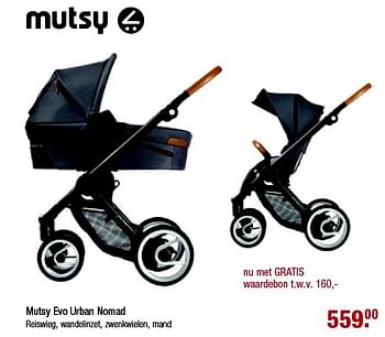 Aanbiedingen Mutsy evo urban nomad - Mutsy - Geldig van 26/10/2014 tot 16/11/2014 bij Baby & Tiener Megastore