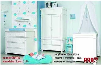 Aanbiedingen Babykamer barcelona - Huismerk - Baby &amp; Tiener Megastore - Geldig van 26/10/2014 tot 16/11/2014 bij Baby & Tiener Megastore