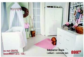 Aanbiedingen Babykamer bowie - Huismerk - Baby &amp; Tiener Megastore - Geldig van 26/10/2014 tot 16/11/2014 bij Baby & Tiener Megastore