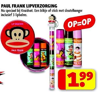 Aanbiedingen Paul frank lipverzorging - Paul Frank - Geldig van 04/11/2014 tot 09/11/2014 bij Kruidvat
