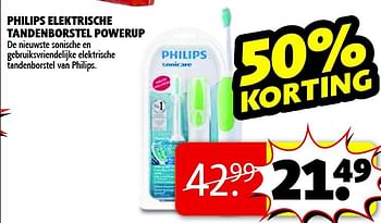 Aanbiedingen Philips elektrische tandenborstel powerup - Philips - Geldig van 04/11/2014 tot 09/11/2014 bij Kruidvat