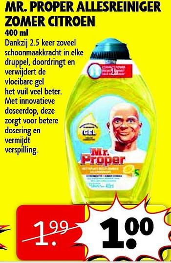 Aanbiedingen Mr. proper allesreiniger zomer citroen - Mr. Propre - Geldig van 04/11/2014 tot 09/11/2014 bij Kruidvat