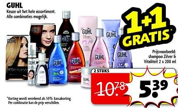 Aanbiedingen Shampoo zilver + vitaliteit - Guhl - Geldig van 04/11/2014 tot 09/11/2014 bij Kruidvat