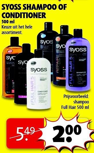 Aanbiedingen Syoss shampoo of conditioner - Syoss - Geldig van 04/11/2014 tot 09/11/2014 bij Kruidvat