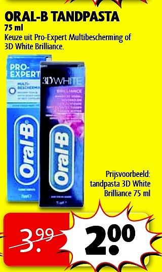 Aanbiedingen Oral-b tandpasta - Oral-B - Geldig van 04/11/2014 tot 09/11/2014 bij Kruidvat