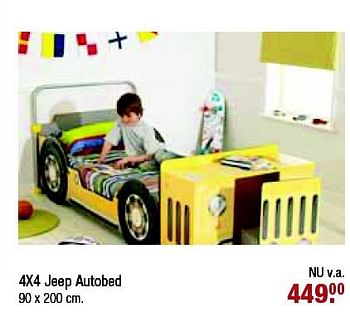Aanbiedingen 4x4 jeep autobed - Huismerk - Baby &amp; Tiener Megastore - Geldig van 26/10/2014 tot 16/11/2014 bij Baby & Tiener Megastore