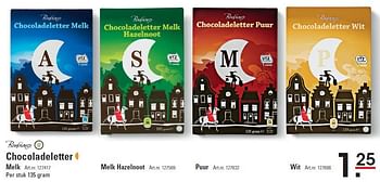 Aanbiedingen Chocoladeletter - Bonbiance - Geldig van 18/09/2014 tot 05/12/2014 bij Sligro
