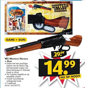 Aanbiedingen Wii western heroes + gun - Nintendo - Geldig van 26/09/2014 tot 07/12/2014 bij Bart Smit
