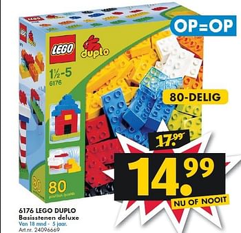 Aanbiedingen 6176 lego duplo basisstenen deluxe - Lego - Geldig van 26/09/2014 tot 07/12/2014 bij Bart Smit