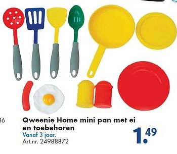 Aanbiedingen Qweenie home mini pan met ei en toebehoren - Huismerk - Bart Smit - Geldig van 26/09/2014 tot 07/12/2014 bij Bart Smit