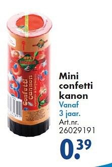 Aanbiedingen Mini confetti kanon - Huismerk - Bart Smit - Geldig van 26/09/2014 tot 07/12/2014 bij Bart Smit