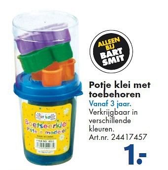Aanbiedingen Potje klei met toebehoren - Huismerk - Bart Smit - Geldig van 26/09/2014 tot 07/12/2014 bij Bart Smit