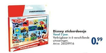 Aanbiedingen Disney stickerdoosje - Disney - Geldig van 26/09/2014 tot 07/12/2014 bij Bart Smit