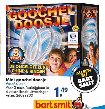 Aanbiedingen Mini goocheldoosje - Huismerk - Bart Smit - Geldig van 26/09/2014 tot 07/12/2014 bij Bart Smit