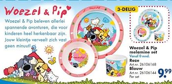 Aanbiedingen Woezel + pip melamine set - Huismerk - Bart Smit - Geldig van 26/09/2014 tot 07/12/2014 bij Bart Smit