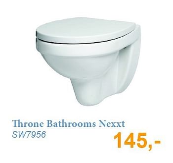 Aanbiedingen Throne bathrooms nexxt - Throne Bathrooms - Geldig van 01/11/2014 tot 30/11/2014 bij Sanitairwinkel