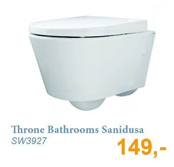 Aanbiedingen Throne bathrooms sanidusa - Throne Bathrooms - Geldig van 01/11/2014 tot 30/11/2014 bij Sanitairwinkel
