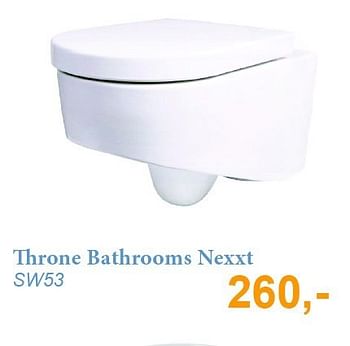 Aanbiedingen Throne bathrooms nexxt - Throne Bathrooms - Geldig van 01/11/2014 tot 30/11/2014 bij Sanitairwinkel