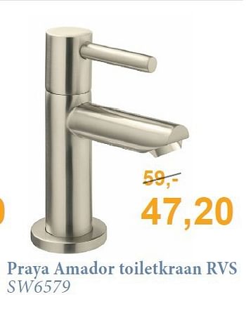 Aanbiedingen Praya amador toiletkraan rvs - Praya - Geldig van 01/11/2014 tot 30/11/2014 bij Sanitairwinkel
