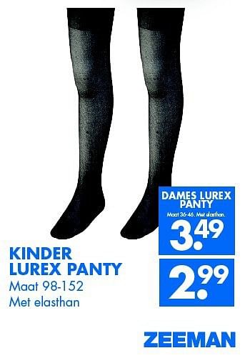 Aanbiedingen Kinder lurex panty - Huismerk - Zeeman  - Geldig van 08/11/2014 tot 22/11/2014 bij Zeeman