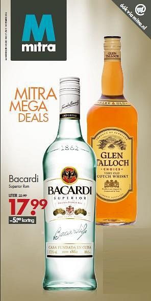 Aanbiedingen Bacardi superior rum - Bacardi - Geldig van 02/11/2014 tot 15/11/2014 bij Mitra