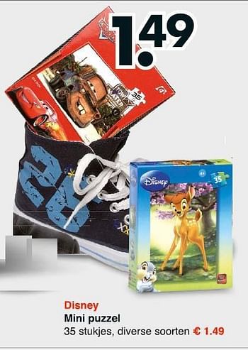 Aanbiedingen Mini puzzel - Disney - Geldig van 03/11/2014 tot 15/11/2014 bij Wibra