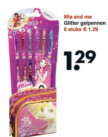 Aanbiedingen Glitter gelpennen - Mia and Me - Geldig van 03/11/2014 tot 15/11/2014 bij Wibra