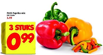 Aanbiedingen Plus paprika mix - Huismerk - Plus - Geldig van 09/11/2014 tot 15/11/2014 bij Plus