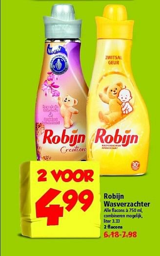 Aanbiedingen Robijn wasverzachter - Robijn - Geldig van 09/11/2014 tot 15/11/2014 bij Plus