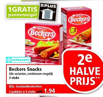 Aanbiedingen Beckers snacks - Beckers - Geldig van 09/11/2014 tot 15/11/2014 bij Plus