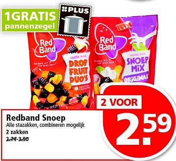 Aanbiedingen Redband snoep - Red band - Geldig van 09/11/2014 tot 15/11/2014 bij Plus