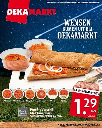 Aanbiedingen Proef `t verschil filet americain - Huismerk - Deka Markt - Geldig van 09/11/2014 tot 15/11/2014 bij Deka Markt