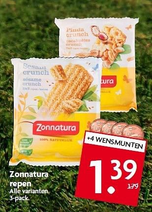 Aanbiedingen Zonnatura repen - Zonnatura - Geldig van 09/11/2014 tot 15/11/2014 bij Deka Markt